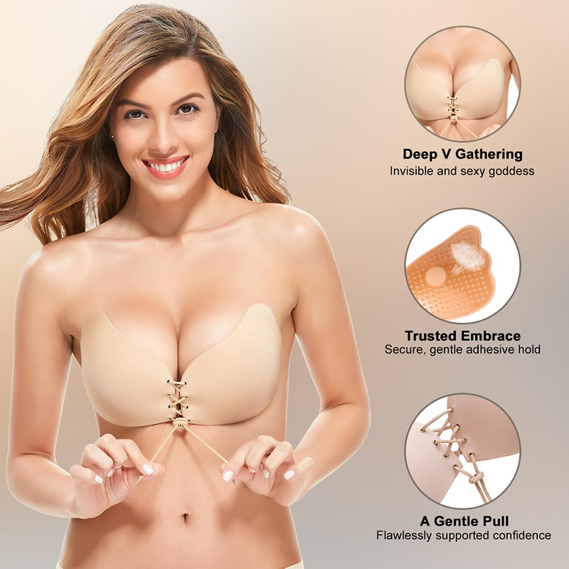 Backless Bra Sticky - 1/2 Pairs النساء الصيف عارية الذراعين