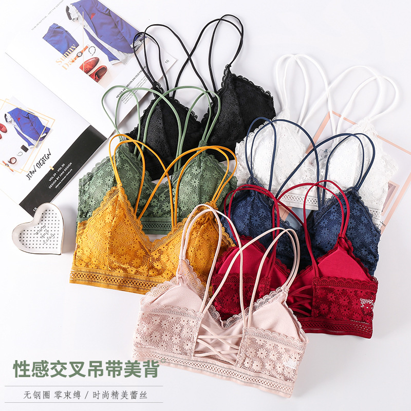 Lace Bralette Set - ملابس داخلية مثيرة ثلاثية الأبعاد حمالة