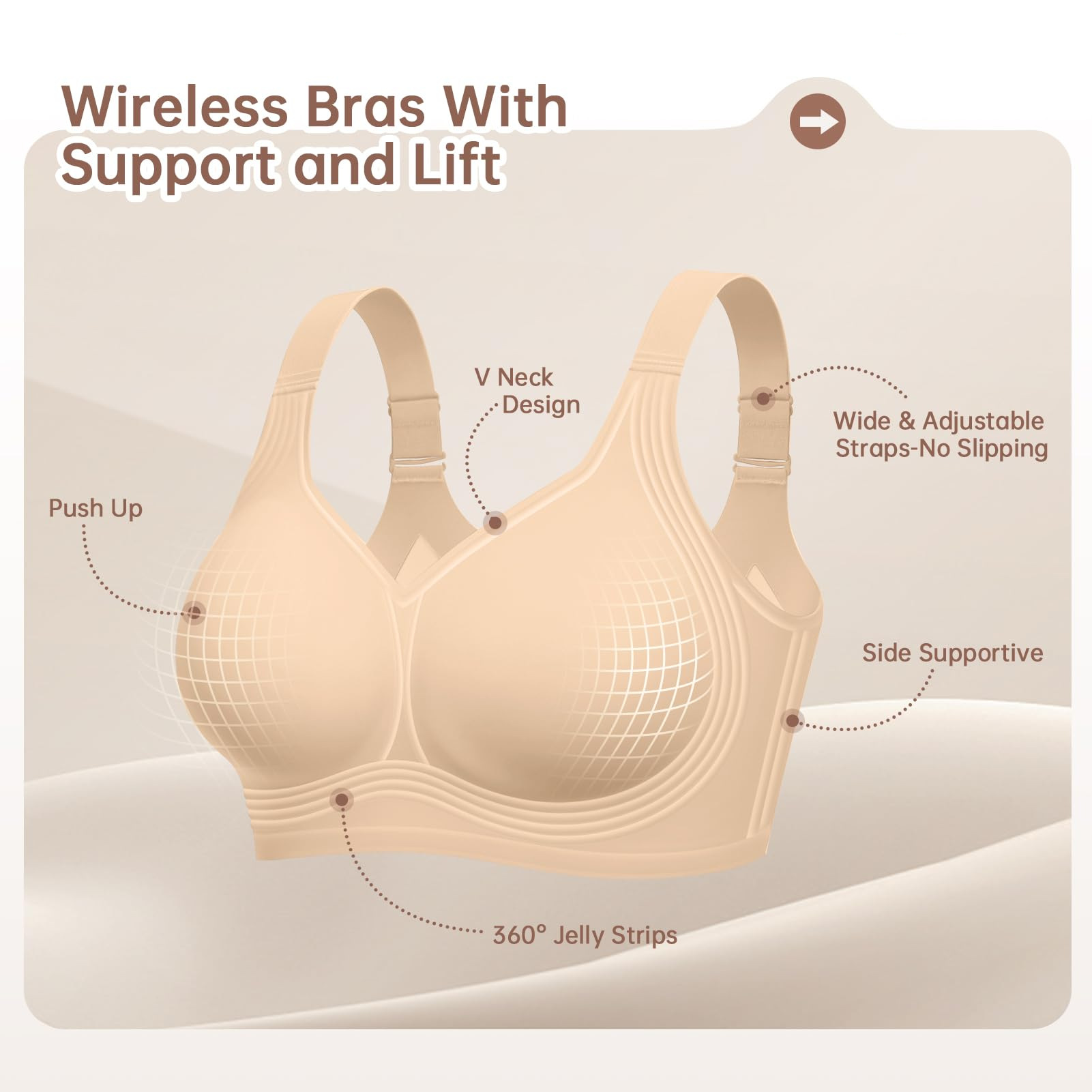 حمالة صدر نسائية لاسلكية بمقاس - مراجعة Full Coverage Bra وسعره